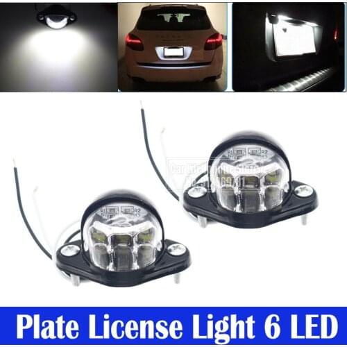 Universal Number Plate License Lamp Light 6 LED 12/24V For Trailer Truck Caravan Vans Reflector White Bright Waterproof
