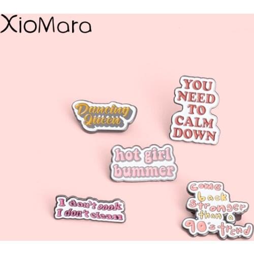 Funny Dialog Quote Novel Enamel Pins Badge Letters Brooches Cartoon Backpacks Lapel Pin Jewelry Gifts For Kids Friends Wholesale