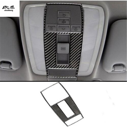 1lot Epoxy glue real carbon fiber front reading light panel cover for 2007-2013 Mercedes Benz W204 C200 C300 C180 C260 C63
