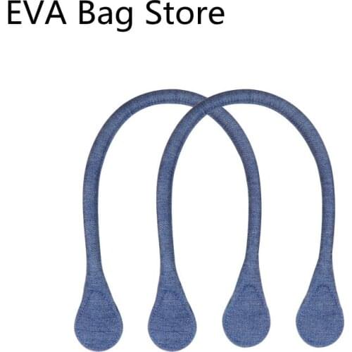 1 pair 2 pcs 65cm Long size denim fabrics Handles womens bags hemp shoulder bag handbag handle fit for o bag