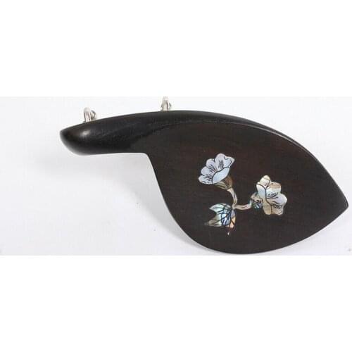 1pcs 4/4 Violin Chin Rest Clamps Ebony Wood Violin Accessories Pearl Inlay