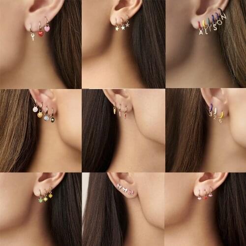 2020 Charms Hoop Earrings High Quality Circle Round Huggie Hoop Earrings for Women Men Ear Ring Ear Bone Buckle Heart Letter