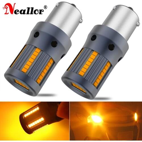 2x PY21W W21W LED Canbus Error Free No Hyper Flash LED Ba15s Bau15s 1156 Py21w T20 7440 LED Turn Signal Brake Car Lights Orange
