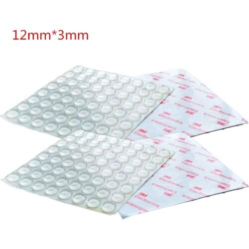 360 PCS 12mm x 3mm High Clear self-adhesive anti slip silicone rubber feet pads Silica gel bumper damper shock absorber