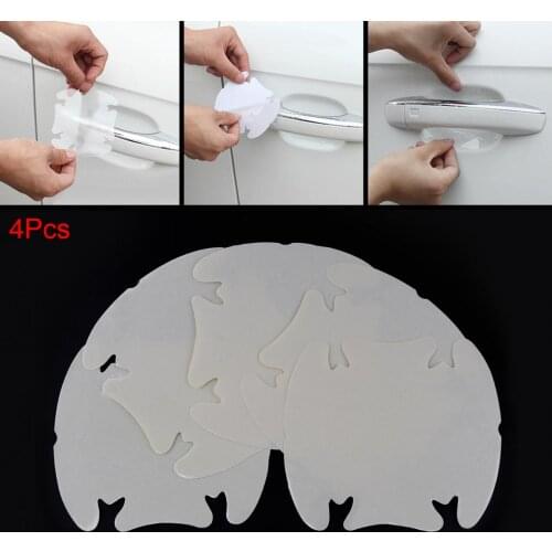 4Pcs / lot 9X8CM Car Handle Protection Film Car Exterior Transparent Sticker Automotive