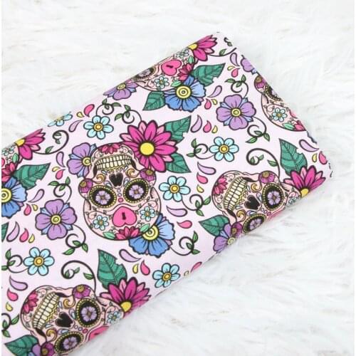 45*110cm Plain Cotton Fabrich Halloween Skull Head Printing Fabric Handmade Diy Clothing Jumpsuit Fabric Sewing Quilting Fabrics