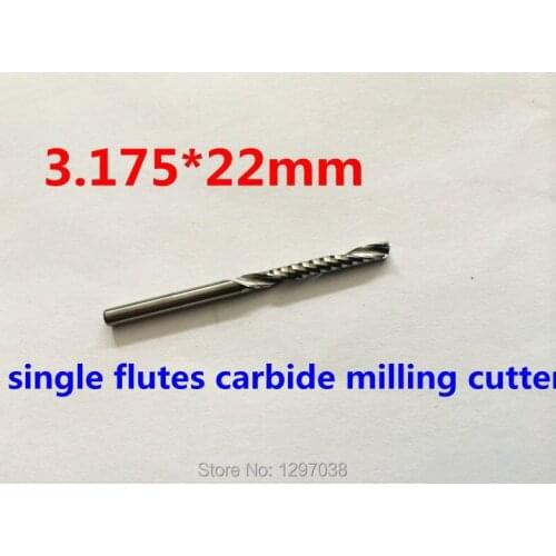 5PCS Good quality Acrylic 3.175*22mm Single Flutes Carbide milling cutter, CNC Carving Tool ,CNC Router Bit Woodworking Tools