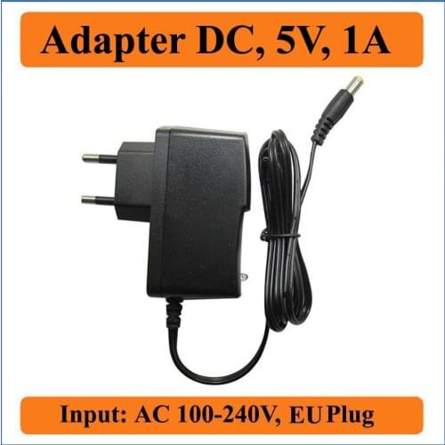 5V 1A EU Plug AC DC Adapter AC 100-240V Converter to DC 5V 1000mA Power Supply Chargers 5.5mm x 2.1-2.5mm jack for LED or CCTV