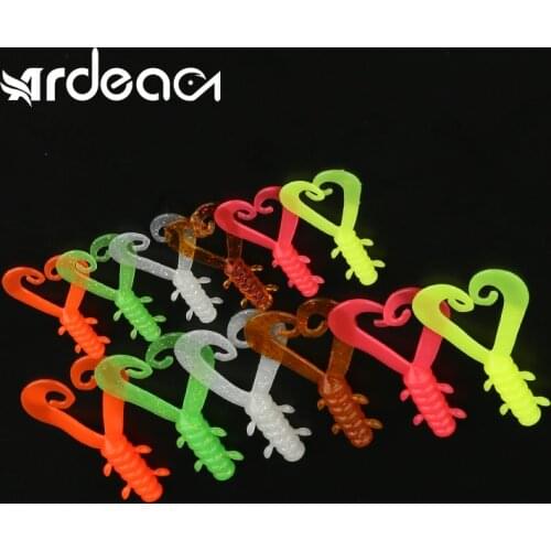 Ardea Curly Soft Bait 40/50mm0.8/2g 8/12pcs Curved Tail TPR Spiral Fishing Lure Silicone Grub Wobbler Jig Trout Bass Tackle Isca