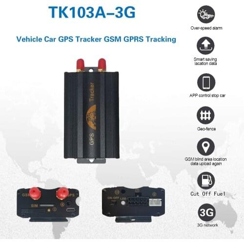 3G Car Motorcycle GPS Tracker TK103A-3G GPS103A-3G GPS GSM GPRS Real-time Tracking Locator With Anti-Theft Geo-fence SOS Alarm