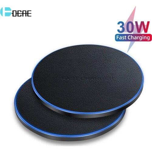 DCAE 30W Qi Wireless Charger For iPhone 12 11 Pro XS Max Mini X XR 8 Type C USB Induction Fast Charging Pad For Samsung Xiaomi