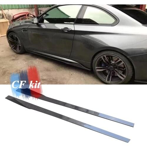 CF Kit For BMW F87 M2 Base Coupe 2 Door 2016-2017 Carbon Fiber Side Skirt Splitter Apron Flaps Car Styling