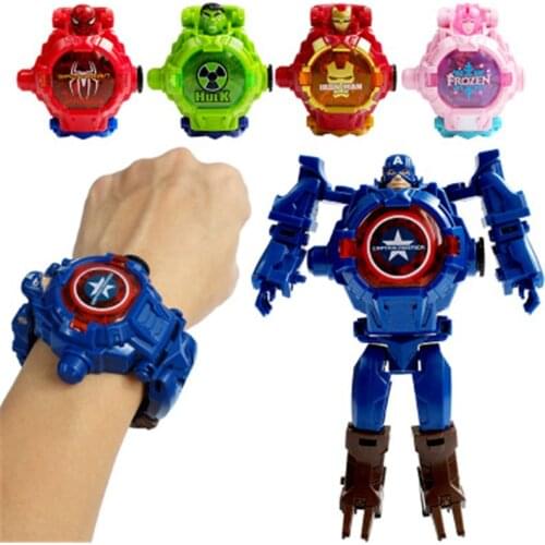 Disney Frozen Childrens Watch Action Figures For Kids Marvel Spiderman Ironman Superhero Watch Anime Figures Boys Girls Gift