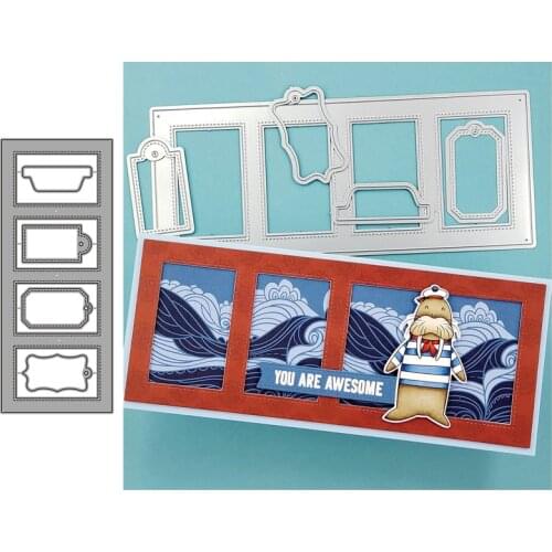 Long Rectangle Frame Metal Cutting Dies for Scrapbooking New Mold Cut Stencil Handmade Tools DIY Card Make Mould Model Craft