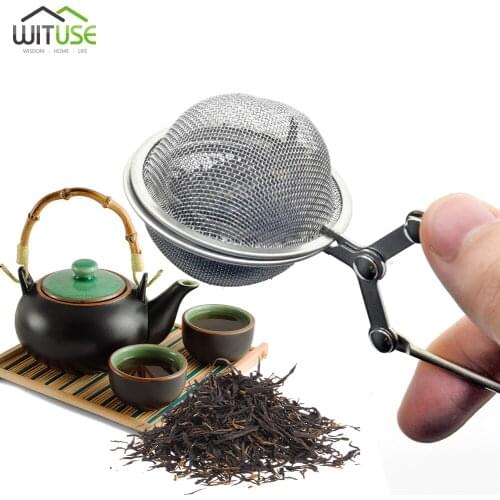 Tea Filter Handle Tea Ball Kitchen Gadget Stainless Steel Coffee Herb Spice Filter Diffuser Sphere Mesh Tea Strainer