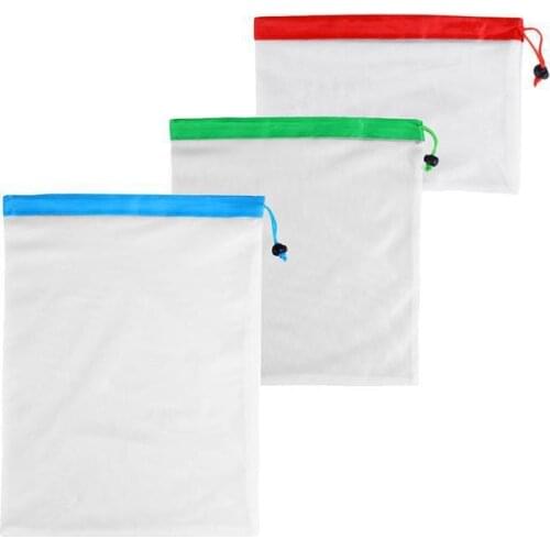 Hot Sale Reusable Mesh Produce Bags Washable Eco Friendly Bags for Grocery Shopping Storage Fruit Vegetable Toys Sundries