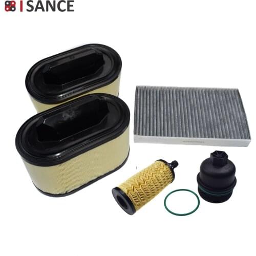 ISANCE Oil Filter Cartridge Insert & Engine & Cabin Air Filter 670001545 For Maserati Ghibli Quattroporte Levante 3.0L 2014-2019