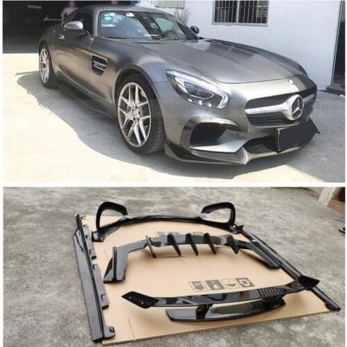 Real Carbon Fiber Front Rear Lip Diffuser Bumper Spoiler Side Skirt Kit For Mercedes-Benz AMG GT GTS GTC 2015 2016 2017 2018