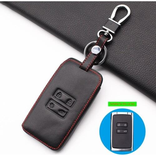High Quality Leather Key Cover Case For Renault Talisman, Cap149, Space Clio, Megane, Koleos, Scenic 4 Remote Cards Accessories