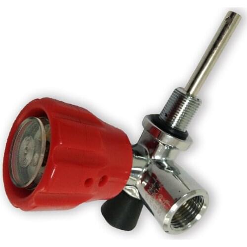 AC911 With Gauge Red Safety 4500PSI valve for Composite Compressed Air Cylinder for Paintball Airsoft Gun Hunting Acecare