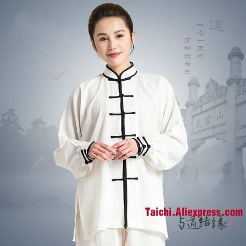 Tai Chi Uniform Linen Fabric Unisex Tai Chi Suits Flax Traditional Tai Chi Clothing For Your Tai Chi Exercise 4 Colors