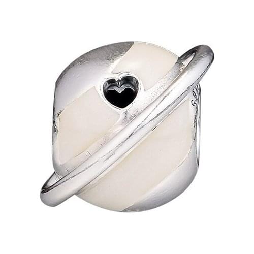 Love Heart Planet Charm Beads For Jewelry Making Silver Enamel Beads for Charms Bracelets Women Sterling Silver 925 Jewelry DIY