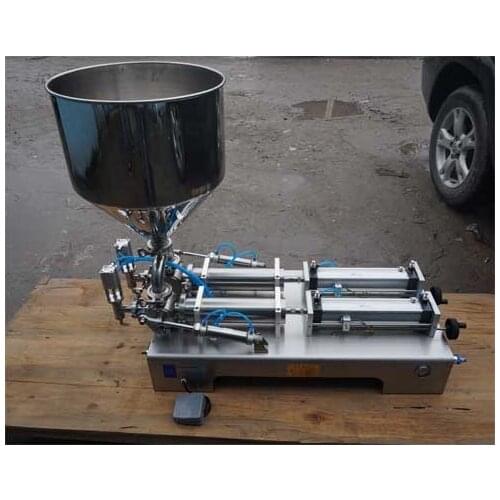 Double nozzle Paste filling machine large hopper Rotary Valve range 300-2500ml quantitative filling and packaging equipment