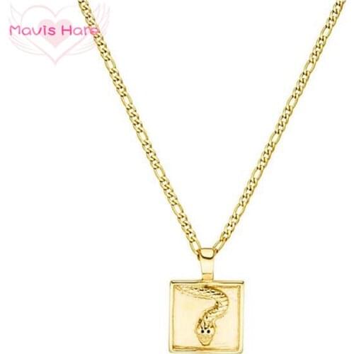 Mavis Hare Stainless Steel Snake Pendant NAHESA MAKA NECKLACE with Basic Rope Chain as Fashion Lady Gift