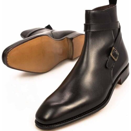 High Quality New Fashion Men Pu Leather Buckle Business Boot Vintage Casual Classic Formal Chelsea Boots Zapatos De Hombre TV780