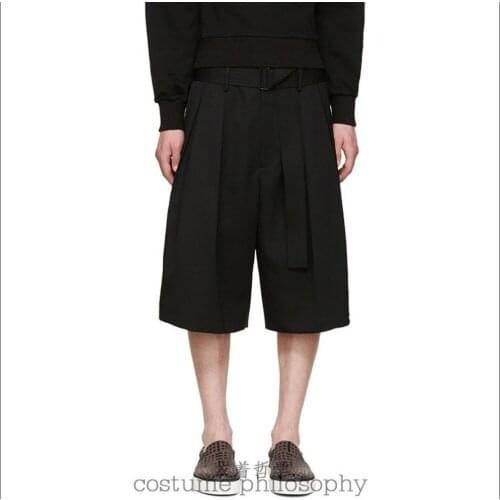 27-44 Men Five Pants Beach Pants Fashion Cool Wide Leg Pants Culottes Singer Costumes 2020 Spring And Summer New