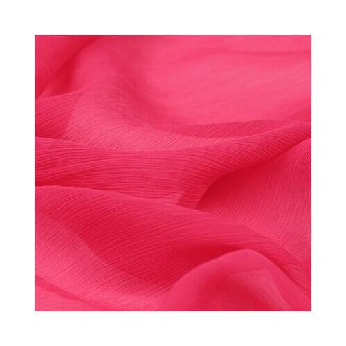 New Pure Color Mulberry Silk Light Fabric Fairy Goddess Silk Georgette Crumpled Texture Fabric