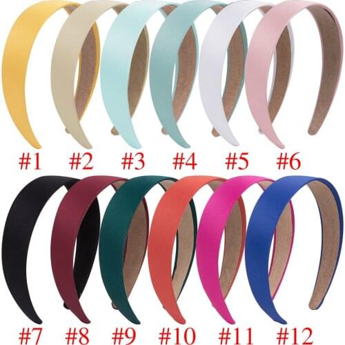 12pcs/set Girls Fashion Hairband 3 Cm Wide Headband Candy Color Women Elegant Hair Accessories Thin Head Hoops