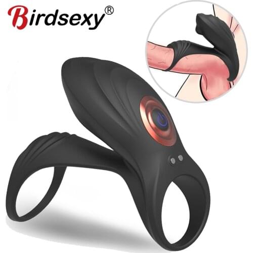 Couples Long Lasting Erection Penis Vibrator With Double Ring Massager Vagina Clitoris Stimulator Orgasm Adult Sex Toys For Men