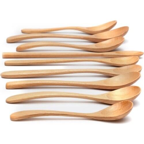 Natural Beech Seasoning Measuring Spoon Honey Portable Natural Wooden Kitchen Accessories Cooking Spoons