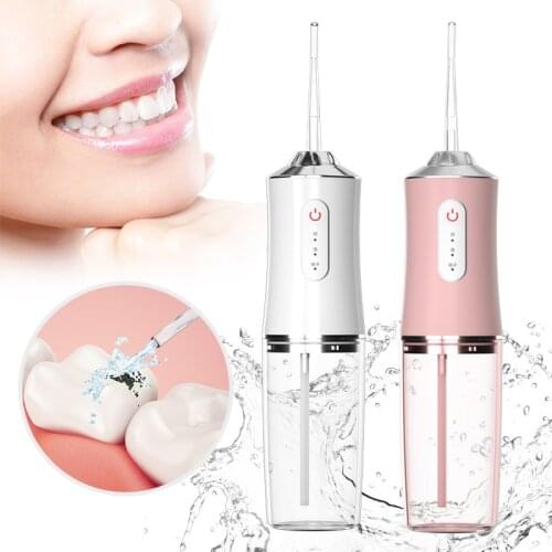 Portable Dental Oral Irrigator Professional Water Flosser with 220ml WaterTank USB Rechargeable Water Flosser for Travel
