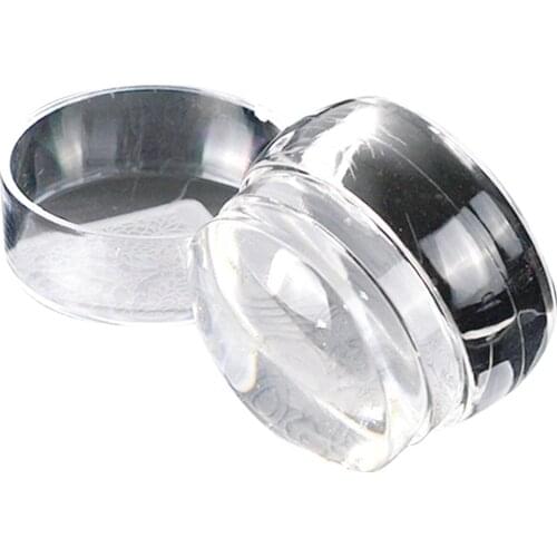 Professional DIY 2 Pattern Template Manicure Tool Silicone With Lid Durable Easy Clean Portable Nail Stamper Art Salon Beginner