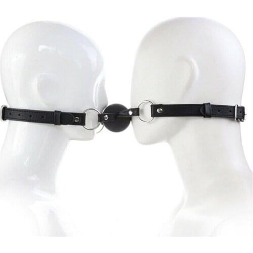 Adult Silicone Dual Head Straps Ball Gag Harness Sex Bondage Fetish Game Toys Black