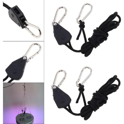 150lb 1/8" Rope Ratchet Yoyo Hangers for Grow Tent Room Fan Carbon Filter Grow Light LED Grow Lights Carbon Filters