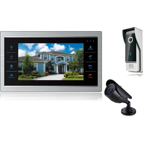 Homefong 7 inch Video Door Phone Video Doorbell Camera Color CCTV Color Home Intercom System 7" Monitor 2 Outdoor HD Camera 2V1