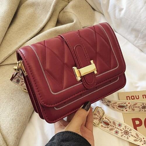 Diamond shape womens shoulder bag high quality PU ladies Messenger bag painting shoulder strap female handbag girl bags 2019