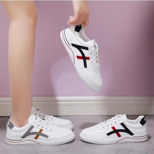 Women White Sneakers Leather Shoes Spring Trend Casual Flats Sports Female New Fashion Comfort Vulcanized Platform Running Shoes