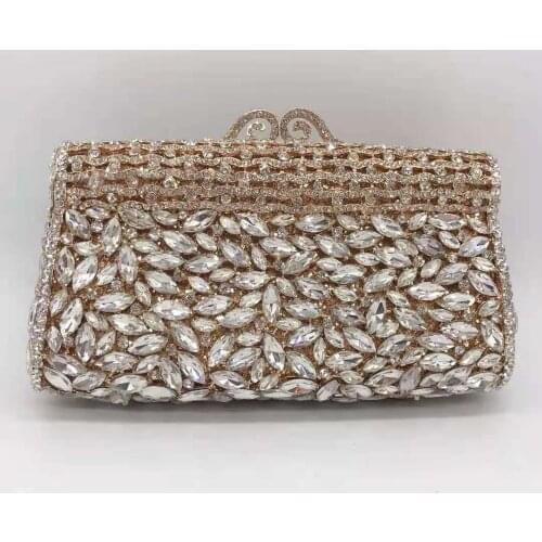 Gold Big Rhinestone Women Clutch Bag Luxury High Quality Lady Diamond Crystal Evening Bag Clutches Bags Shoulder Handbags Purses