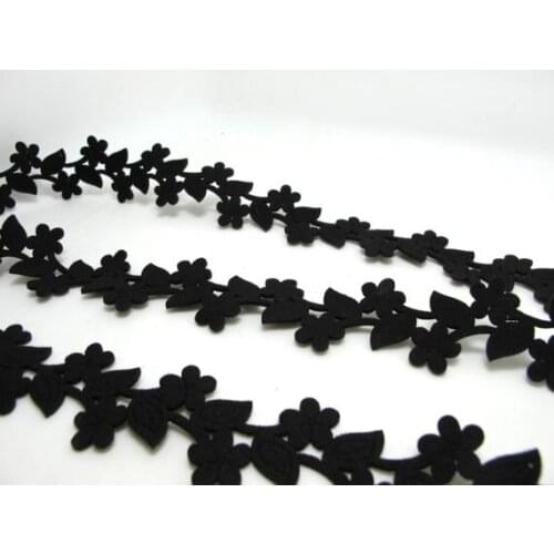 1 Yard1 1/4 Inches Black Floral Lasercut Faux Suede Leather Cord|Faux Leather String Jewelry Findings|Bracelet|Choker Supplies