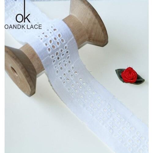 2 yards 3.8 cm high quality lace jewelry white cotton embroidery hollow lace DIY garment wholesale