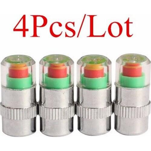 4pcs 2.4 Bar Car Tyre Pressure Sensor Monitoring Valve Cap Sensor Indicator 3 Color Eye Alert Tire Pressure Monitoring System