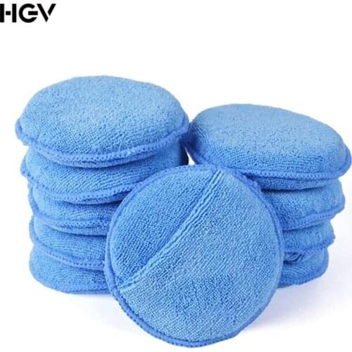 HGV Microfiber Wax Applicator Ultra-Soft Microfiber Wax Sponge Pads with Finger Pocket for Apply and Remove Wax Auto Care