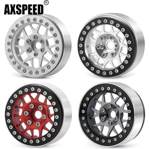 AXSPEED Aluminium Alloy 2.2inch Beadlock Wheel Rims Hubs 25mm Thickness for Axial Wraith Traxxas TRX4 1/10 RC Rock Crawler Car