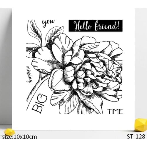 AZSG Beautiful Peony Flower Clear Stamps/Seals For DIY Scrapbooking/Card Making/Album Decorative Silicone Stamp Crafts