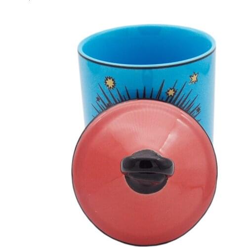 Make Up Jar Big Eyes Jar With Lids Ceramic Tank Decorative Cans Candle Holder Storage Cans Home Decorative Makeup Cup Box