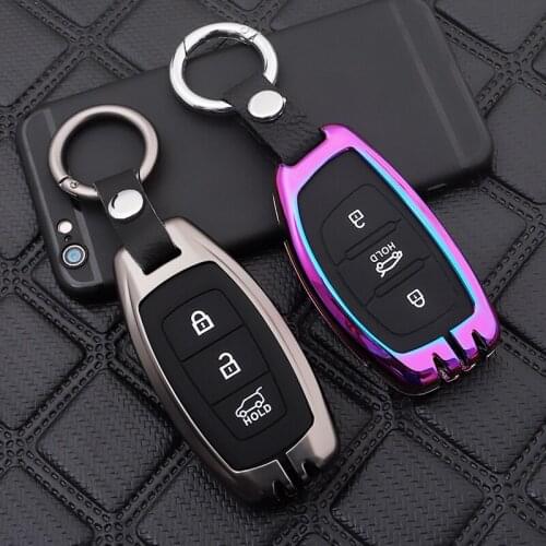 Zinc alloy +silicone car key case For Hyundai IX25IX3I20I30I40hb20 Santa Fe Verna Creta Solaris Azera Elantra Grandeur Ig Accent